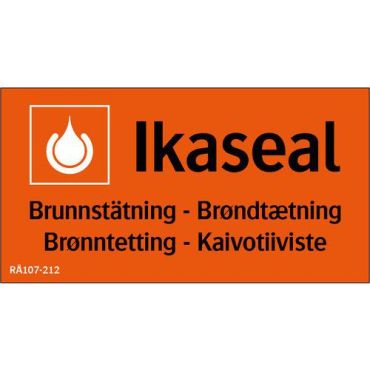 Kyltti Vuodontorjunta Kaivotiiviste - Oranssi Suorakulmio 170 x 90 mm