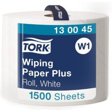 Tork - Pyyhepaperi Plus rulla - 1500 arkkia 23,5x34 cm - Kierrätetty paperi 2 kerrosta Valkoinen
