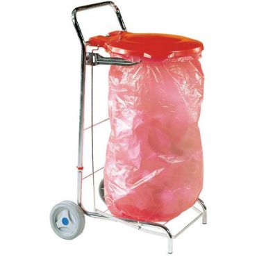 TTS - Siirrettävä roska-astia ulkokäyttöön - Harmaa 120 L säkki metalli 102 cm korkea