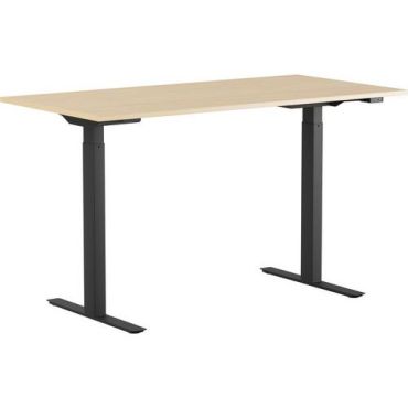 Lotuss - Sähkökäyttöinen työpöytä Madrid Basic - 160x80 cm musta/tammi - Säädettävä korkeus