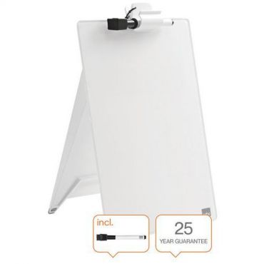 Nobo - Magneettinen lasitaulu - Valkoinen - 21.6 x 29.7 cm - 25 vuoden takuu