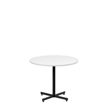 Lanab - Kahvilan pöytä ø90cm valkoinen laminaatti/musta - 3 henkilölle - Korkeus 72cm