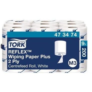 Tork - Valkoinen Mini Pyyherulla - 200 Arkkia - 2 Kerrosta - Kierrätetty
