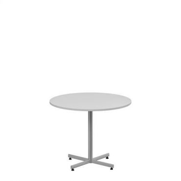Lanab - Kahvilan pöytä ø90cm vaaleanharmaa laminaatti/hopea