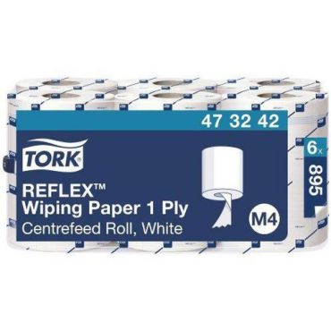 Tork - Keskisyöttörulla pyyhintään - 1 kerros valkoinen 857 arkkia/pakkaus 100 % kierrätetty ympäristömerkitty