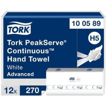 Tork - Paperipyyhe jatkuva - Valkoinen - H5 Advanced - 270 arkkia/pakkaus - Ekologinen