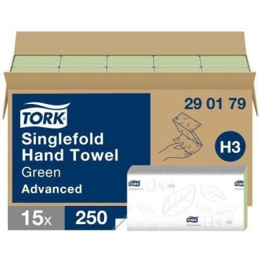 Tork Advanced H3 290179 taitetut paperipyyhkeet – vihreä 6 pakkausta – kierrätetty paperi 2 kerrosta ekologinen
