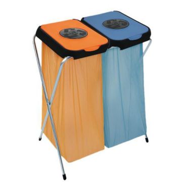 Vepabins - Roskakori EKOthinks 2 - Sininen/Oranssi - Metalli - 260 L - Lajittelu