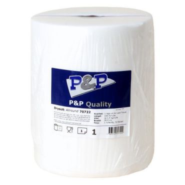 P&P - Drysoft Allround paperirulla - 1x100m - Valkoinen - Teollisuuskäyttöön