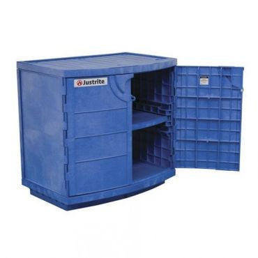 Justrite - Kemikaalikaappi aggressiivisille aineille - 914x660x889 mm - Polystyreeni Sininen