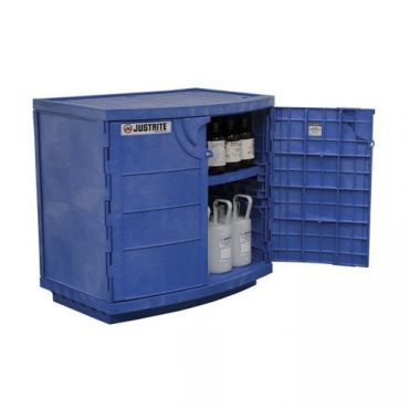 Justrite - Kemikaalikaappi aggressiivisille aineille - 914x660x889 mm - Polystyreeni Sininen