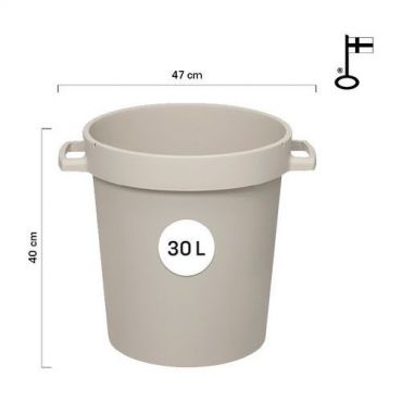 Orthex - Tynnyri kahvoilla 30 l hiekanharmaa