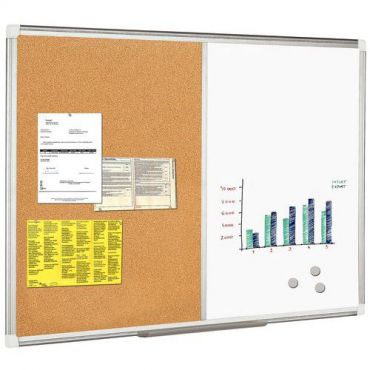 Bi-office - Yhdistelmätaulu 90 x 60 valkotaulu/korkki