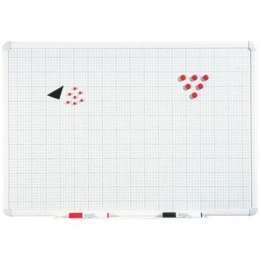 Vanerum - Suunnittelutaulu ruudukolla 1x1 cm - 90x60 cm - Valkoinen metalli/emali - Kierrätetty