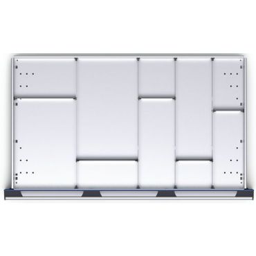 Bott - Laatikkolokero 10 lokeroa - 1050x650x100mm - Hopea