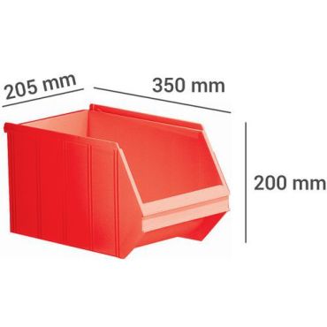 Hollarts - Pinottava säilytyslaatikko - Punainen 14 L 350 mm - Kestävä muovi kierrätettävä