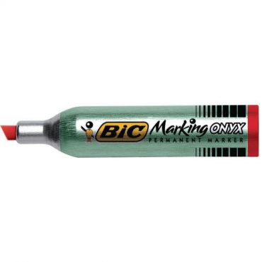 12 Kpl Pakkaus - Merkintäkynä Bic Onyx Kapea Vino Kärki Punainen,