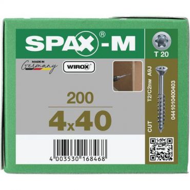 Spax - Universaali ruuvi uppopäällä t-star plus wirox 4x40