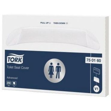 Tork - Kertakäyttöiset istuinsuojat - 250 osaa - Valkoinen paperi - WC-varusteet
