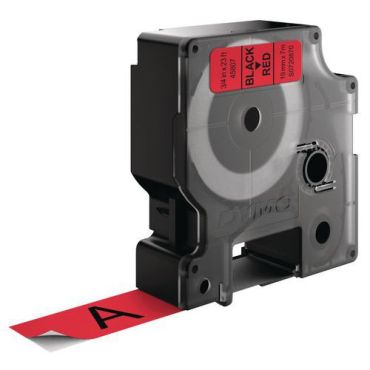 Dymo D1 tarra punainen tausta / musta teksti 19 mm 7 m ekologinen