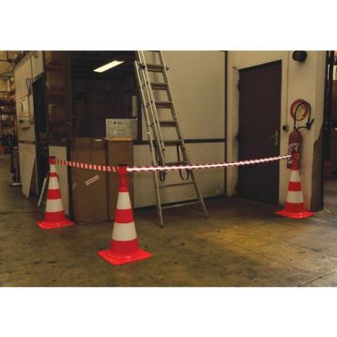 Novap - Heijastava rajauksenauha liikennekartio - Punainen 3m nauha - Pysäköintiin ABS/PVC