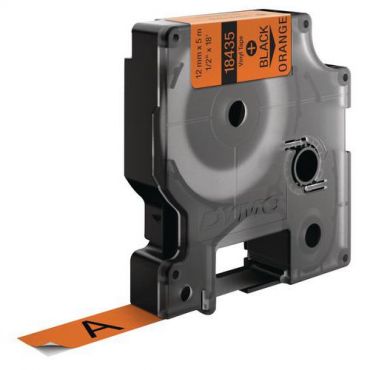 Dymo - Vinyylitarhanauha ID1 - 12mm 5.5m Oranssi Pysyvä Musta teksti