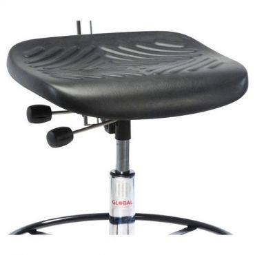 Global Professional Seating - Korkea teollisuustyötuoli Prestige - Polyuretaani Musta - Säädettävä korkeus 62-87cm 110kg