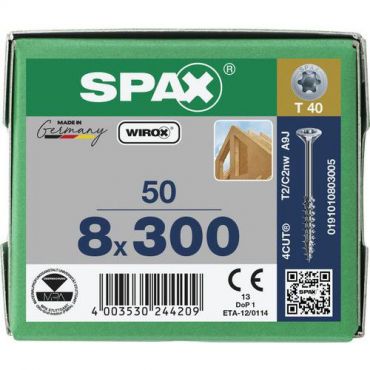 Spax - Ruuvi uppokantaisella osakierteellä t-star plus wirox 8x300