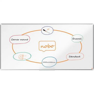 Nobo - Premium plus emaloitu magneettinen valkotaulu 200x100 cm