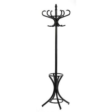 V-Part - Bistro puinen naulakko - Musta 185 cm korkea 12 koukkua sateenvarjoteline