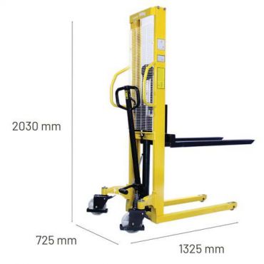 Manutan Expert - Käsikäyttöinen pinoaja 500 kg - Nostokorkeus 1600 mm - 10 vuoden takuu