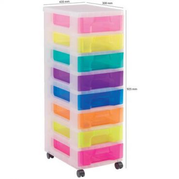 Really useful products - Lokerolaatikosto pyörillä 56 l sekoitettu värit