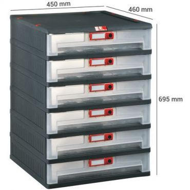 Mobil plastic - 6 suuren 1/2-laatikon yksikkö