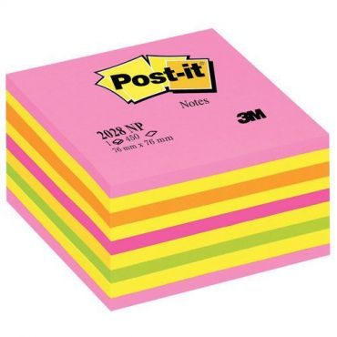 Post-it - Muistilappu post-it värillinen neonvaaleanpunainen
