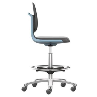 Bimos - Korkea Labsit-työpajatuoli - Sininen polyuretaani-istuin - Ergonominen ja kestävä