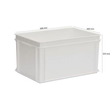 UTZ - Muovilaatikko 60 L Valkoinen - 600x400x325 mm - Kierrätettävä - Varastointiin ja keittiöön