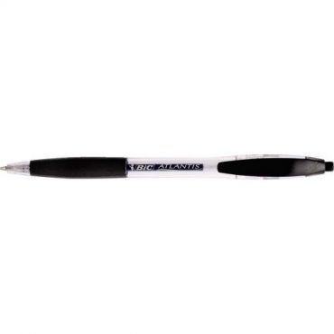 12 Kpl Pakkaus - Kuulakärkikynä Bic Atlantis Musta,