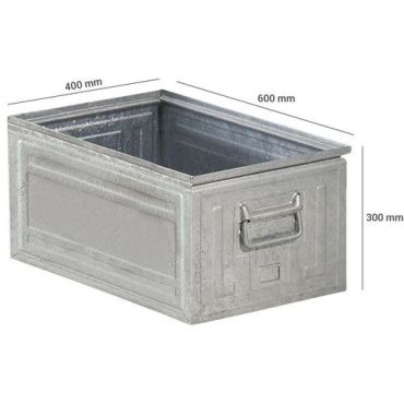 Metallilaatikko 70 L - Harmaa Teräs - 300x400x600 mm - Kestävä säilytysratkaisu