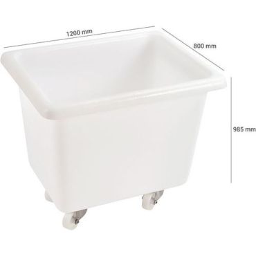 Gilac - Syvä säiliö 500 l - 2 kiinteää pyörää 2 kääntyvää jarrulla