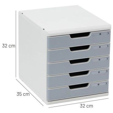 Multiform - Lomakelaatikko vakio 5 lokeroa - Harmaa - Polystyreeni - 32x28.8x35 cm - 25 vuoden takuu