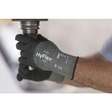 Ansell - HyFlex 11-537 Suojakäsineet - Koko 10 Harmaa - Leikkaussuoja B Nitriilipinnoite 12 paria