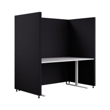 Abstracta - Soneo Dox U-koppi lattiaseinäke - 1400x1550x800 mm musta - Akustinen erotusnäyttö