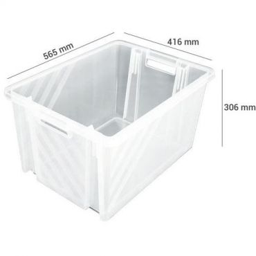 Novap - Laatikon pinottava läpinäkyvä – 54 l