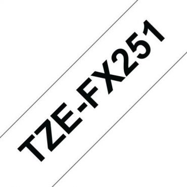 Brother - Brother_tzefx 251 joustava laminoitu teippi 24 mm musta/valkoinen