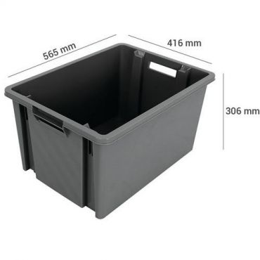 Novap - Laatikon pinottava teräksenharmaa – 54 l