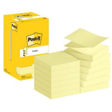 Post-it - Z-notes post-it 76 x 76 mm 12 lohkoa keltainen - post-it