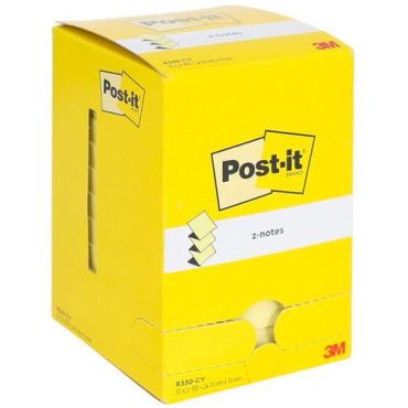 Post-it Z-Notes muistilaput 76x76mm 12 kpl keltainen - 100 arkkia/vihko
