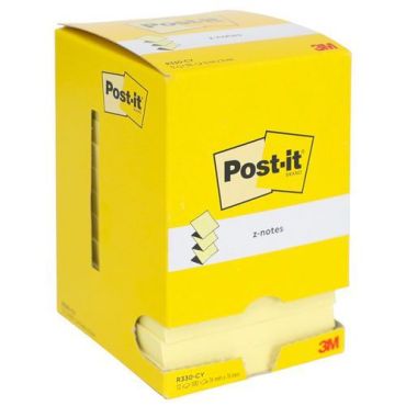 Post-it Z-Notes muistilaput 76x76mm 12 kpl keltainen - 100 arkkia/vihko
