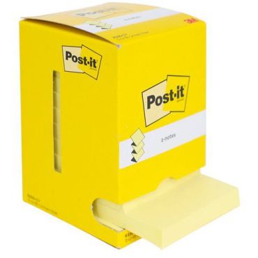Post-it Z-Notes muistilaput 76x76mm 12 kpl keltainen - 100 arkkia/vihko