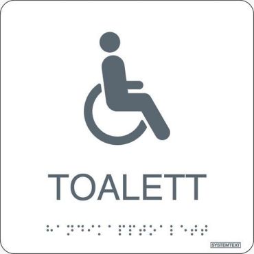 Systemtext - Taktillinen inva-WC merkki - Valkoinen - Quadrant - 150x150mm